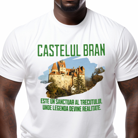 Tricou Femei, Barbati, Copii, Fata, Baiat, Unisex Personalizat "Castelul Bran – Atracție Turistică și Destinație de Călătorie în România"