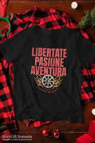 Tricou Femei, Barbati, Copii, Fata, Baiat, Unisex Personalizat Roata În Flăcări – Design Pentru Iubitorii De Mașini Și Aventură [2]