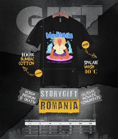 Tricou Femei, Barbati, Copii, Fata, Baiat, Unisex Personalizat Bărbat în Poziție de Yoga – Meditație, Relaxare și Echilibru [3]