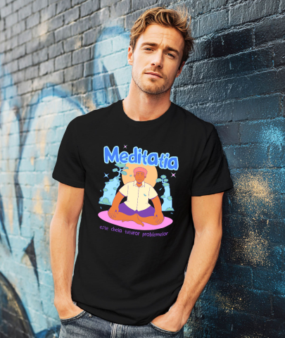 Tricou Femei, Barbati, Copii, Fata, Baiat, Unisex Personalizat Bărbat în Poziție de Yoga – Meditație, Relaxare și Echilibru [1]