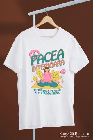 Tricou Femei, Barbati, Copii, Fata, Baiat, Unisex Personalizat Femeie în Poziție de Yoga – Relaxare și Meditație pentru Echilibru Interior [2]