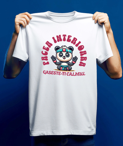 Tricou Femei, Barbati, Copii, Fata, Baiat, Unisex Personalizat Urs Panda în Poziție de Yoga – Relaxare, Sport și Mindfulness [2]