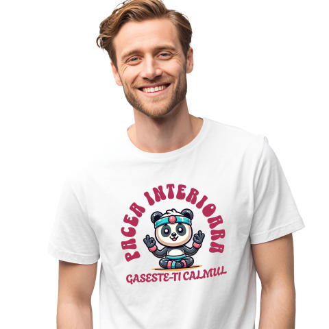 Tricou Femei, Barbati, Copii, Fata, Baiat, Unisex Personalizat Urs Panda în Poziție de Yoga – Relaxare, Sport și Mindfulness
