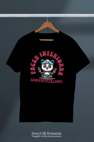 Tricou Femei, Barbati, Copii, Fata, Baiat, Unisex Personalizat Urs Panda în Poziție de Yoga – Relaxare, Sport și Mindfulness [2]
