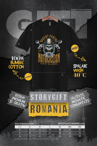 Tricou Femei, Barbati, Copii, Fata, Baiat, Unisex Personalizat Iubitorii de Motociclete – Craniu cu Cască și Dinți de Aur [3]