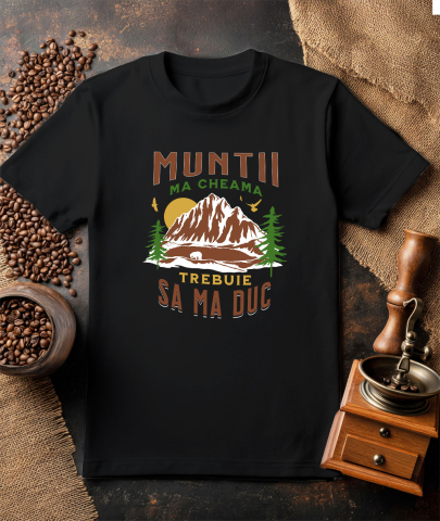 Tricou Femei, Barbati, Copii, Fata, Baiat, Unisex Personalizat "Munte Înalt Apus De Soare – Aventură în Natură și Peisaje Montane" [2]