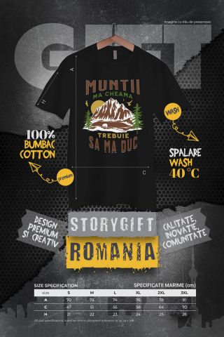 Tricou Femei, Barbati, Copii, Fata, Baiat, Unisex Personalizat "Munte Înalt Apus De Soare – Aventură în Natură și Peisaje Montane" [3]