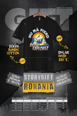 Tricou Femei, Barbati, Copii, Fata, Baiat, Unisex Personalizat "View Montan – Cadouri Personalizate cu Mesajul ‘Nu Mă Pierd, Doar Explorez’ pentru Iubitorii de Natură" [3]
