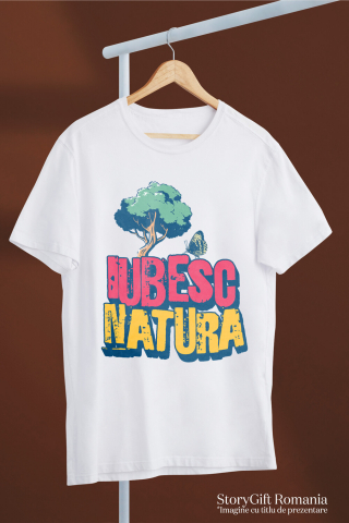 Tricou Femei, Barbati, Copii, Fata, Baiat, Unisex Personalizat "Iubesc Natura – Copac Verde și Fluturi Colorați, Hobby Natural" [2]