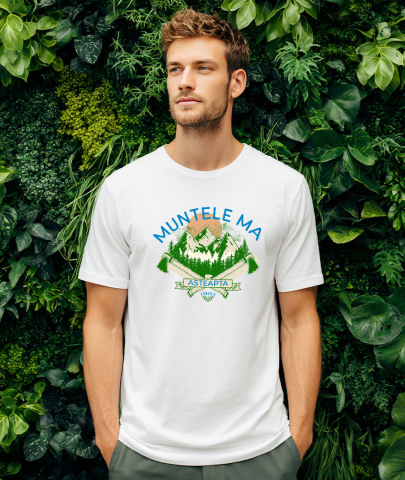 Tricou Femei, Barbati, Copii, Fata, Baiat, Unisex Personalizat "Aventura Montană cu Topoare și Siluetă de Urs Brun – Muntele Mă Așteaptă" [1]