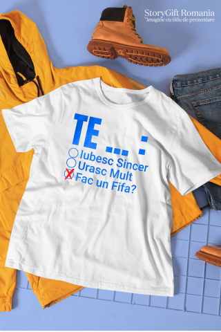 Tricou Femei, Barbati, Copii, Fata, Baiat, Unisex Personalizat Iubitorii de Jocuri Video FIFA - Te Iubesc Urasc - Cadou Personalizat Fotbal [2]