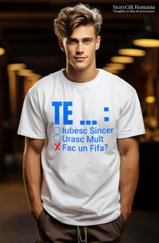 Tricou Femei, Barbati, Copii, Fata, Baiat, Unisex Personalizat Iubitorii de Jocuri Video FIFA - Te Iubesc Urasc - Cadou Personalizat Fotbal [1]