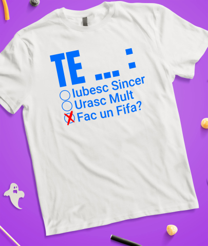 Tricou Femei, Barbati, Copii, Fata, Baiat, Unisex Personalizat Iubitorii de Jocuri Video FIFA - Te Iubesc Urasc - Cadou Personalizat Fotbal [2]