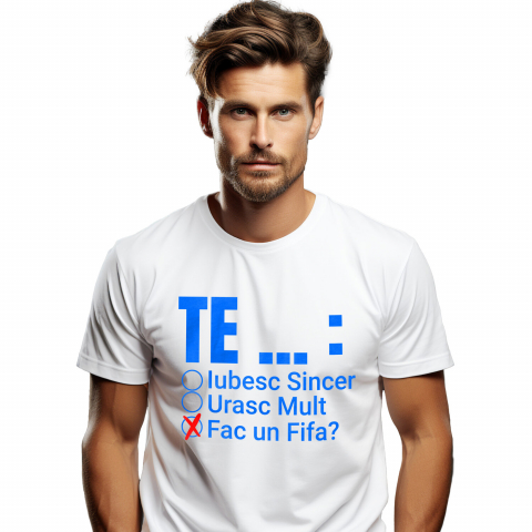 Tricou Femei, Barbati, Copii, Fata, Baiat, Unisex Personalizat Iubitorii de Jocuri Video FIFA - Te Iubesc Urasc - Cadou Personalizat Fotbal