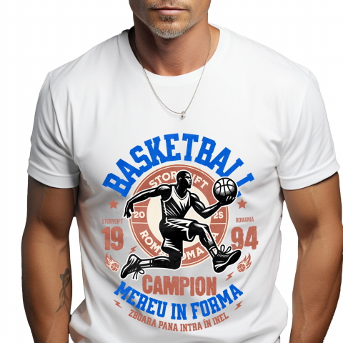 SPORT - Tricou Femei, Barbati, Copii, Fata, Baiat, Unisex Personalizat Minge Baschet Motivational – Campion și Joc În Echipa Sportivă