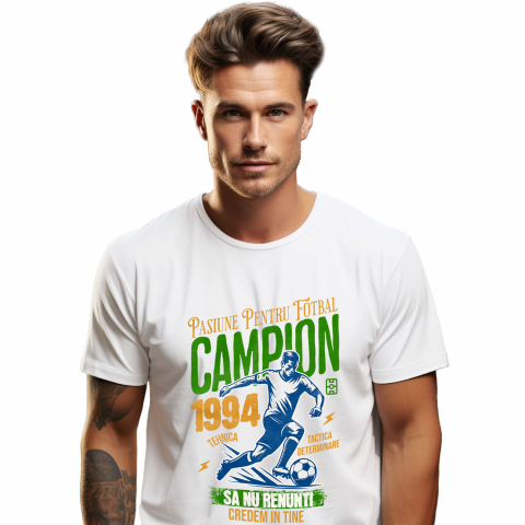 SPORT - Tricou Femei, Barbati, Copii, Fata, Baiat, Unisex Personalizat Jucător Fotbal Sportiv – Echipament Motivational „Campion” pentru Joc În Echipa