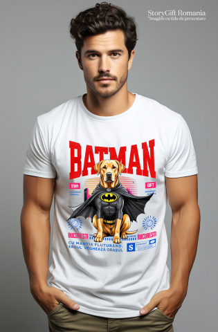 Tricou Femei, Barbati, Copii, Fata, Baiat, Unisex Personalizat Labrador Retriever În Costum de Batman – Câine Supererou pentru Familie și Copii [1]