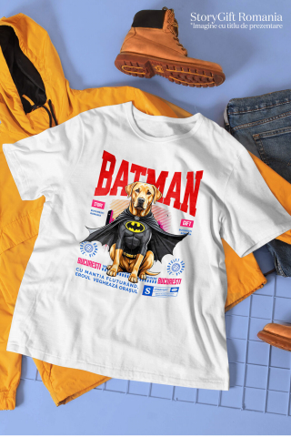 Tricou Femei, Barbati, Copii, Fata, Baiat, Unisex Personalizat Labrador Retriever În Costum de Batman – Câine Supererou pentru Familie și Copii [2]