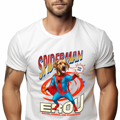 Tricou Femei, Barbati, Copii, Fata, Baiat, Unisex Personalizat Labrador Retriever în Costum Spider-Man - Cadou Personalizat pentru Copii și Familie