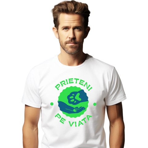 Caini - Tricou Femei, Barbati, Copii, Fata, Baiat, Unisex Personalizat „Labuta De Animal Si Mana Umana – Prieteni Pe Viață – Cadou Personalizat”