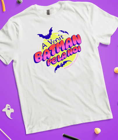 Tricou Femei, Barbati, Copii, Fata, Baiat, Unisex Personalizat Lilieci Horror și Batman | Cadouri Personalizate Halloween pentru Familie și Copii [2]