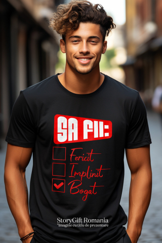 Tricou Femei, Barbati, Copii, Fata, Baiat, Unisex Personalizat Lista de Bifat - Fericire, Bogăție și Succes Financiar [1]