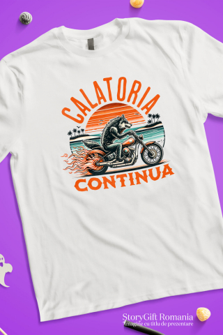 Tricou Femei, Barbati, Copii, Fata, Baiat, Unisex Personalizat Lup Furios pe Motocicletă Puternică – Aventură și Adrenalină [2]