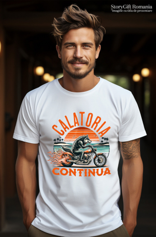 Tricou Femei, Barbati, Copii, Fata, Baiat, Unisex Personalizat Lup Furios pe Motocicletă Puternică – Aventură și Adrenalină [1]