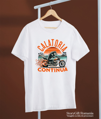 Tricou Femei, Barbati, Copii, Fata, Baiat, Unisex Personalizat Lup Furios pe Motocicletă Puternică – Aventură și Adrenalină [2]