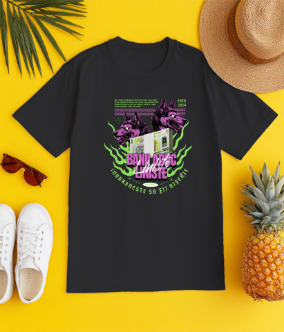 Tricou Femei, Barbati, Copii, Fata, Baiat, Unisex Personalizat Lupi Sălbatici și Teanc Bancnote Bani – Cadou Motivational pentru Familie, Copii, Tati, Prieteni [2]