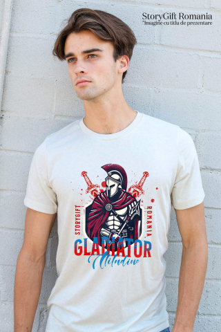 Tricou Femei, Barbati, Copii, Fata, Baiat, Unisex Personalizat Cadouri personalizate – Războinic cu armură de fier și atitudine de gladiator [1]
