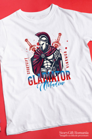 Tricou Femei, Barbati, Copii, Fata, Baiat, Unisex Personalizat Cadouri personalizate – Războinic cu armură de fier și atitudine de gladiator [2]