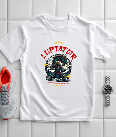 Tricou Femei, Barbati, Copii, Fata, Baiat, Unisex Personalizat Cadouri personalizate – Războinic cu armură și dragon imens din cultura chineză [2]