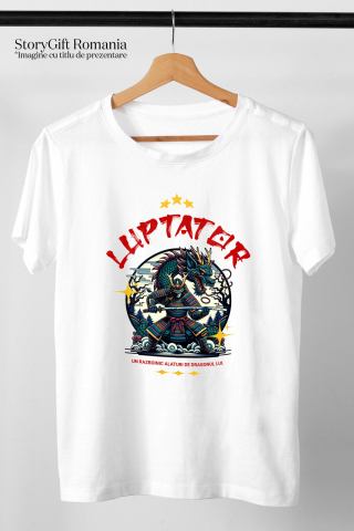 Tricou Femei, Barbati, Copii, Fata, Baiat, Unisex Personalizat Cadouri personalizate – Războinic cu armură și dragon imens din cultura chineză [2]