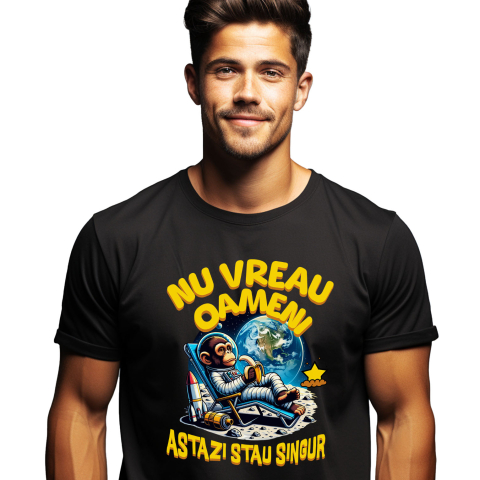 Basme Si Legende - Tricou Femei, Barbati, Copii, Fata, Baiat, Unisex Personalizat Maimuța Spațială pe Lună la Plajă - Cadou Relaxant și Amuzant pentru Copii