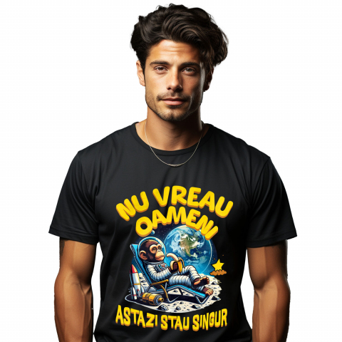 Tricou Femei, Barbati, Copii, Fata, Baiat, Unisex Personalizat Maimuța Spațială pe Lună la Plajă - Cadou Relaxant și Amuzant pentru Copii