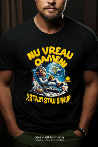 Tricou Femei, Barbati, Copii, Fata, Baiat, Unisex Personalizat Maimuța Spațială pe Lună la Plajă - Cadou Relaxant și Amuzant pentru Copii [1]