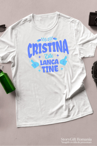 Tricou Femei, Barbati, Copii, Fata, Baiat, Unisex Personalizat Cadou Personalizat Iubire Cristina | Semn OK cu Flori Colorate [2]