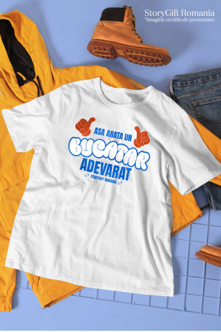 Tricou Femei, Barbati, Copii, Fata, Baiat, Unisex Personalizat Cadou personalizat „Așa arată un bucătar adevărat” – Mâini stil Mickey Mouse – Perfect pentru iubitorii de gătit [2]