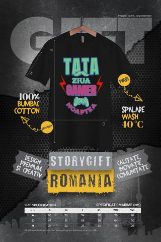 Tricou Femei, Barbati, Copii, Fata, Baiat, Unisex Personalizat Manetă De Jocuri Personalizată – Cadou Pentru Tata Gamer „Noaptea Gamer, Ziua Iubitorii De Lume Virtuală” [3]
