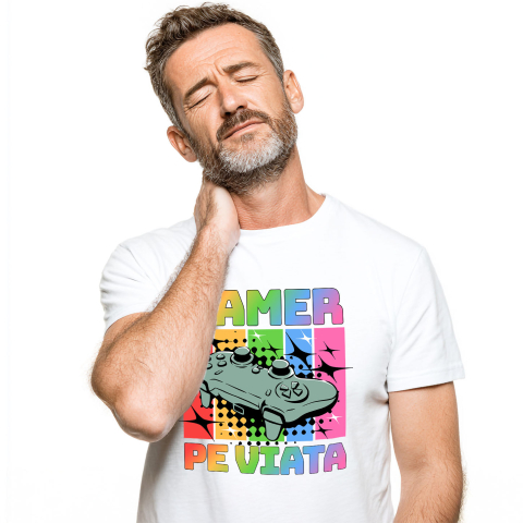 Lume Digitala - Tricou Femei, Barbati, Copii, Fata, Baiat, Unisex Personalizat Maneta Jocuri Video „Gamer Pe Viață” - Cadou Personalizat Multicolor pentru Iubitorii de Jocuri Video