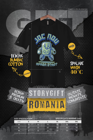 Tricou Femei, Barbati, Copii, Fata, Baiat, Unisex Personalizat Manetă Jocuri Vintage „Joc Nou Apasă Start” - Cadou Personalizat Retro pentru Iubitorii de Gaming [3]