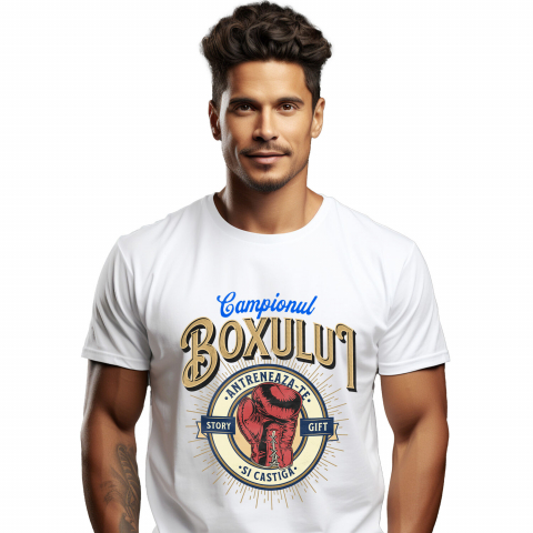 Tricou Personalizat - Tricou Femei, Barbati, Copii, Fata, Baiat, Unisex Personalizat Mănușă de Box – Design Motivațional pentru Sportivi și Luptători