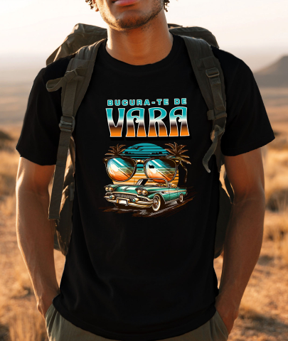 Tricou Femei, Barbati, Copii, Fata, Baiat, Unisex Personalizat "Mașină Vintage și Ochelari de Soare – Bucură-te de Vara cu Produse Personalizate" [1]