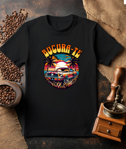 Tricou Femei, Barbati, Copii, Fata, Baiat, Unisex Personalizat Mașină Vintage de Curse – Apus de Soare pe Insulă Tropicală [2]