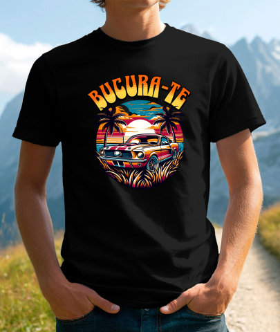 Tricou Femei, Barbati, Copii, Fata, Baiat, Unisex Personalizat Mașină Vintage de Curse – Apus de Soare pe Insulă Tropicală [1]