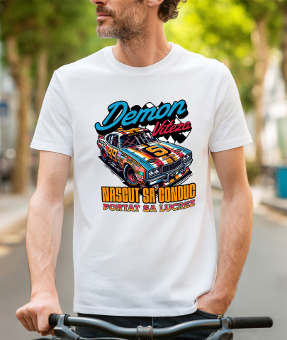 Tricou Femei, Barbati, Copii, Fata, Baiat, Unisex Personalizat Mașină De Curse Colorată – Demonul Vitezei Cu Numărul 5 [1]