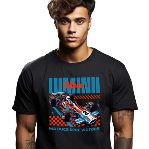 Tricou Femei, Barbati, Copii, Fata, Baiat, Unisex Personalizat Mașină De Curse Formula 1 – Viteză, Adrenalină și Performanță