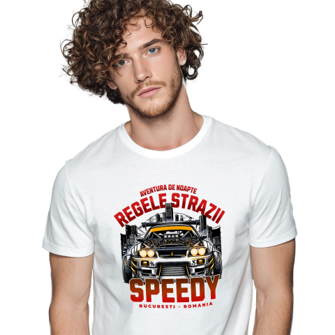 Masini - Tricou Femei, Barbati, Copii, Fata, Baiat, Unisex Personalizat Tricou Regele Curse Ilegale – Mașină Fără Capotă pentru Fanii Motorsportului