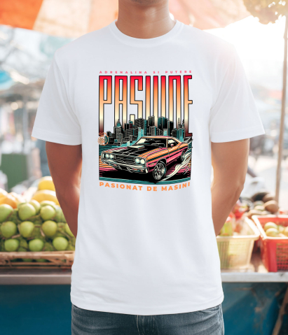 Tricou Femei, Barbati, Copii, Fata, Baiat, Unisex Personalizat Tricou Drifting – Mașină Tunată Roșie în Oraș Noaptea [1]
